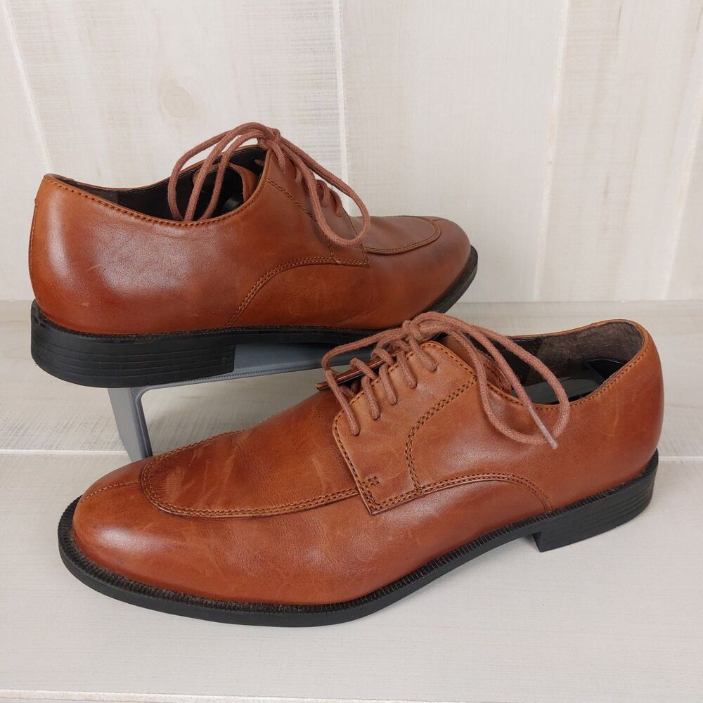 Cole Haan Split Toe Dress Oxford Shoes Men's 9.5M Brown Leather Lace Up